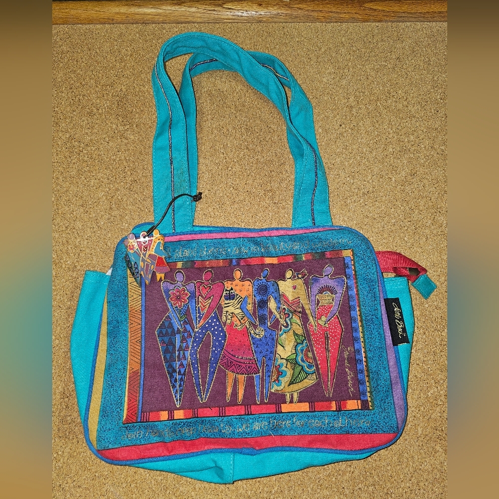 Laurel Burch Turquoise Artistic Shoulder Bag